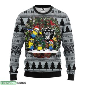 Oakland Raiders Minion Ugly Christmas Sweater 3D Printed Sweater Christmas Gift 3D Sweater