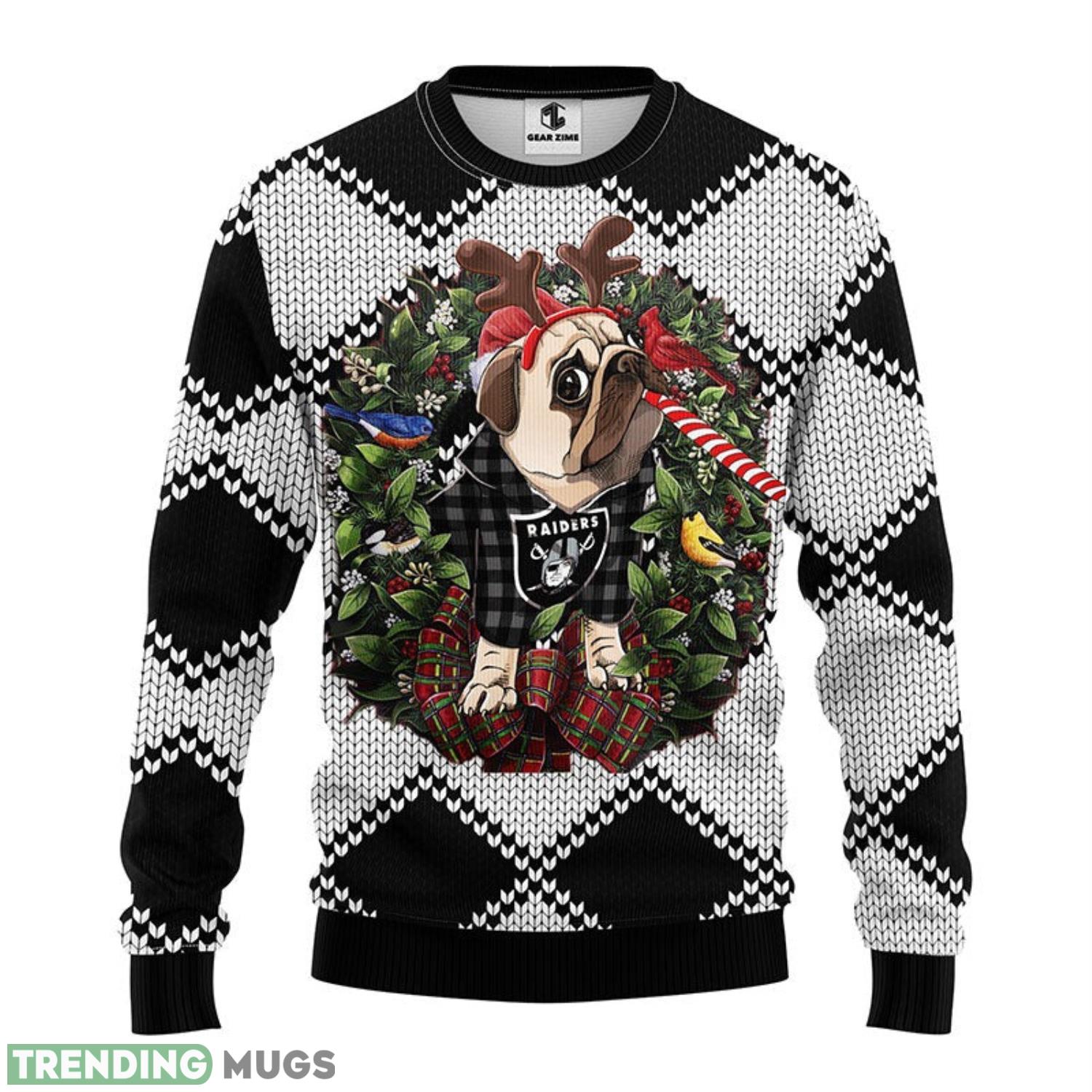 Oakland Raiders Pub Dog Ugly Christmas Sweater 3D Printed Sweater Christmas Gift 3D Sweater Oakland Raiders Pub Dog Ugly Christmas Sweater 3D Printed Sweater Christmas Gift 3D Sweater