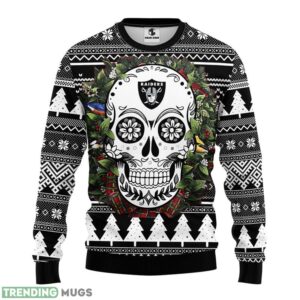 Oakland Raiders Skull Flower Ugly Ugly Christmas Sweater 3D Printed Sweater Christmas Gift 3D Sweater