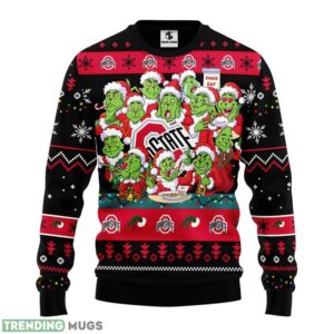Ohio State Buckeyes 12 Grinch Xmas Day Ugly Christmas Sweater 3D Printed Sweater Christmas Gift 3D Sweater