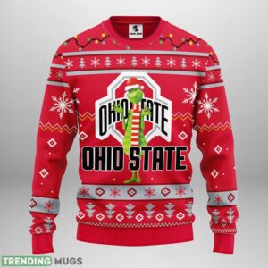 Ohio State Buckeyes Funny Grinch Ugly Christmas Sweater 3D Printed Sweater Christmas Gift 3D Sweater