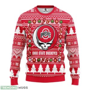 Ohio State Buckeyes Grateful Dead Ugly Christmas Sweater men Women Christmas Sweater Gift 3D Sweater