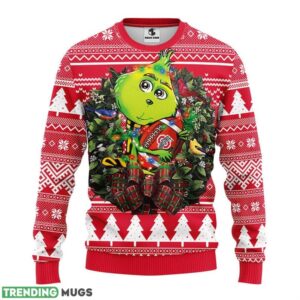 Ohio State Buckeyes Grinch Hug Ugly Christmas Sweater 3D Printed Sweater Christmas Gift 3D Sweater