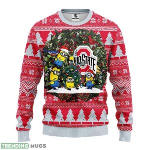 Ohio State Buckeyes Minion Ugly Christmas Sweater 3D Printed Sweater Christmas Gift 3D Sweater