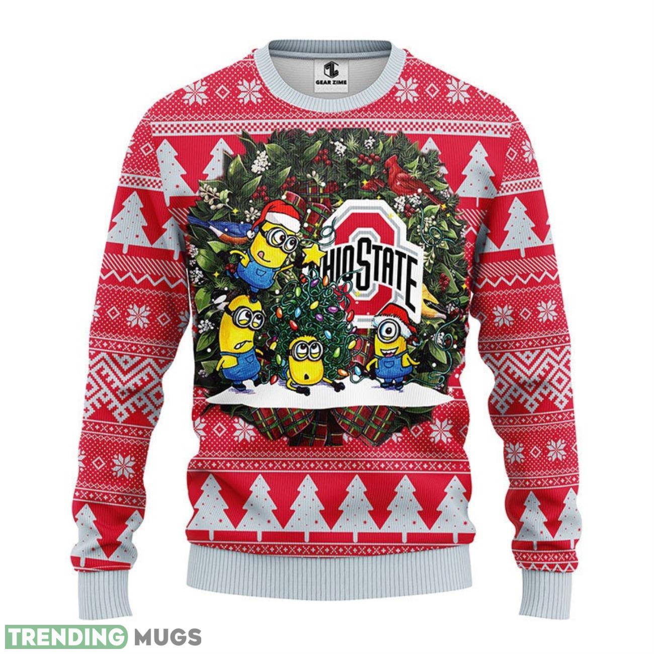 Ohio State Buckeyes Minion Ugly Christmas Sweater 3D Printed Sweater Christmas Gift 3D Sweater Ohio State Buckeyes Minion Ugly Christmas Sweater 3D Printed Sweater Christmas Gift 3D Sweater