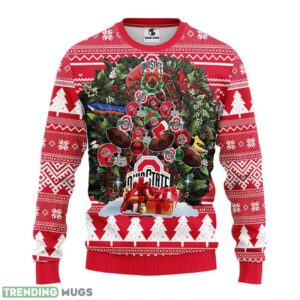 Ohio State Buckeyes Tree Ball Ugly Christmas Sweater 3D Printed Sweater Christmas Gift 3D Sweater