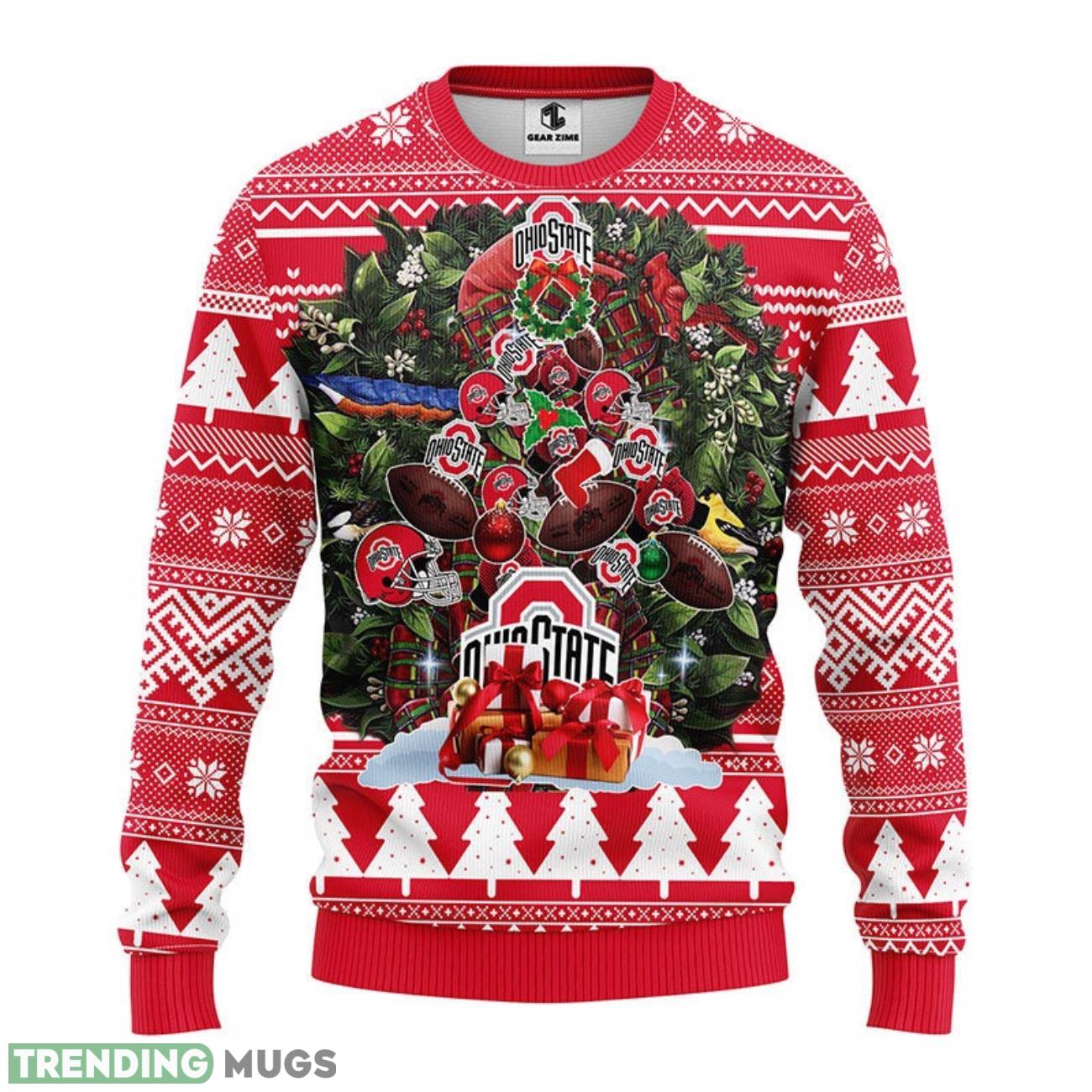 Ohio State Buckeyes Tree Ball Ugly Christmas Sweater 3D Printed Sweater Christmas Gift 3D Sweater Ohio State Buckeyes Tree Ball Ugly Christmas Sweater 3D Printed Sweater Christmas Gift 3D Sweater