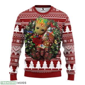 Oklahoma Sooners Groot Hug Ugly Christmas Sweater 3D Printed Sweater Christmas Gift 3D Sweater