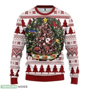 Oklahoma Sooners Tree Ball Ugly Christmas Sweater 3D Printed Sweater Christmas Gift 3D Sweater