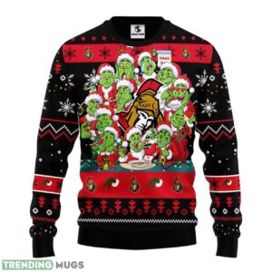 Ottawa Senators 12 Grinch Xmas Day Ugly Christmas Sweater 3D Printed Sweater Christmas Gift 3D Sweater