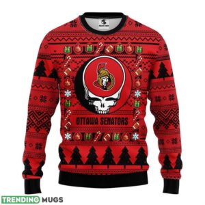 Ottawa Senators Grateful Dead Ugly Christmas Sweater men Women Christmas Sweater Gift 3D Sweater