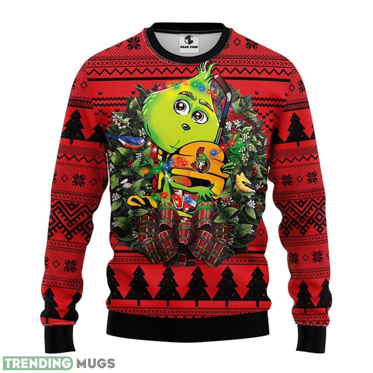 Ottawa Senators Grinch Hug Ugly Christmas Sweater 3D Printed Sweater Christmas Gift 3D Sweater Ottawa Senators Grinch Hug Ugly Christmas Sweater 3D Printed Sweater Christmas Gift 3D Sweater