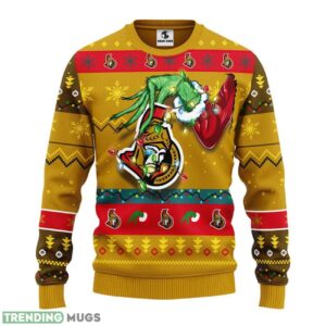 Ottawa Senators Grinch Ugly Christmas Sweater 3D Printed Sweater Christmas Gift 3D Sweater