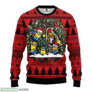 Ottawa Senators Minion Ugly Christmas Sweater 3D Printed Sweater Christmas Gift 3D Sweater