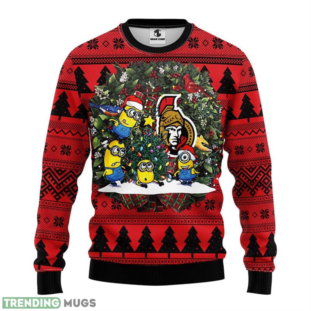 Ottawa Senators Minion Ugly Christmas Sweater 3D Printed Sweater Christmas Gift 3D Sweater Ottawa Senators Minion Ugly Christmas Sweater 3D Printed Sweater Christmas Gift 3D Sweater