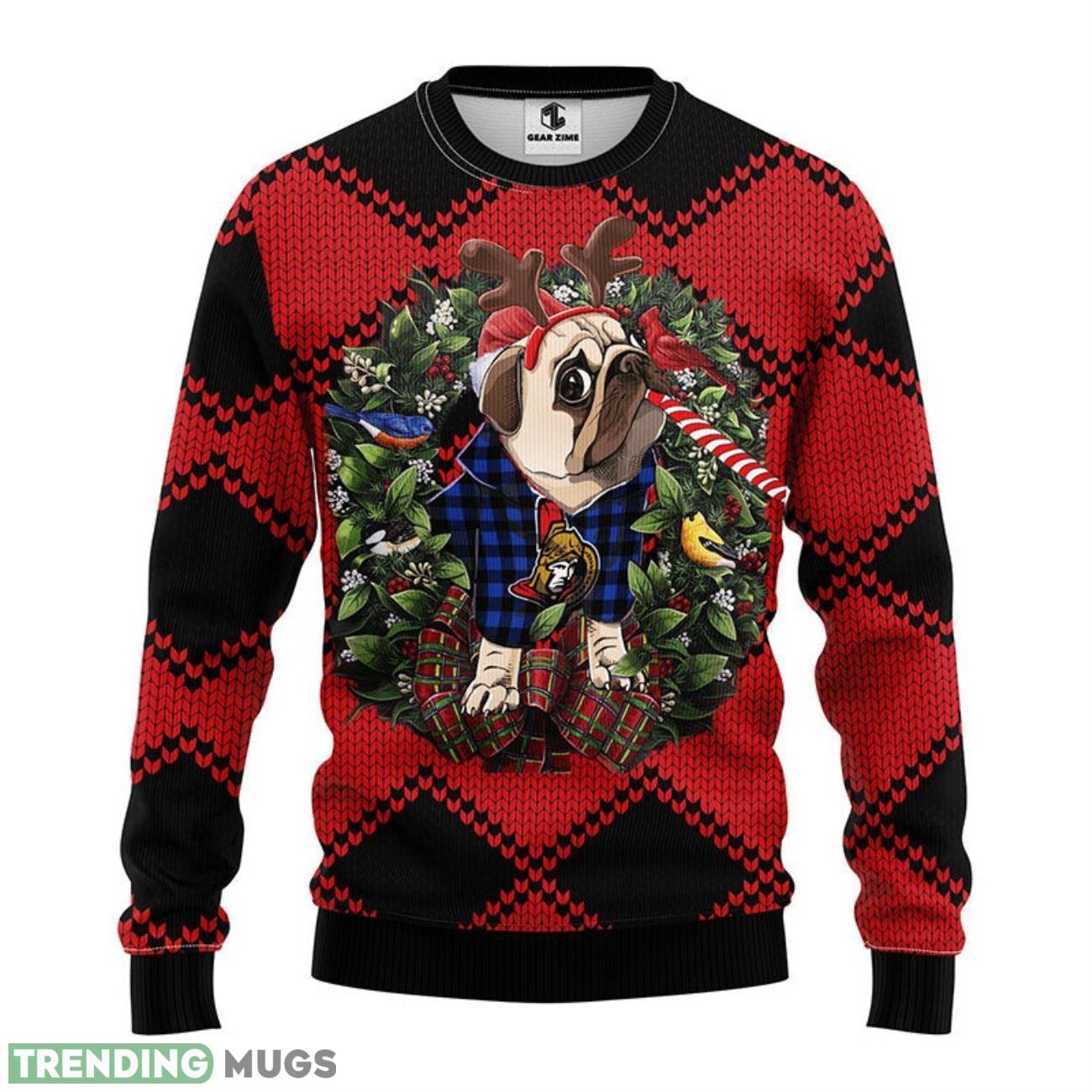 Ottawa Senators Pub Dog Ugly Christmas Sweater 3D Printed Sweater Christmas Gift 3D Sweater Ottawa Senators Pub Dog Ugly Christmas Sweater 3D Printed Sweater Christmas Gift 3D Sweater