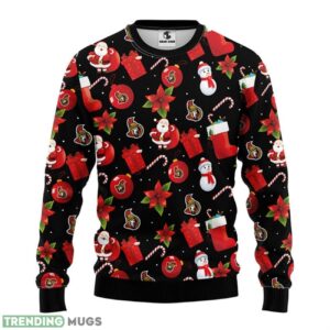 Ottawa Senators Santa Claus Snowman Ugly Christmas Sweater 3D Printed Sweater Christmas Gift 3D Sweater