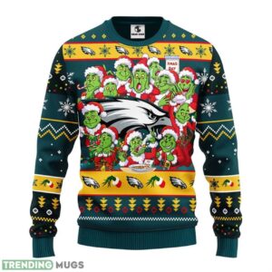 Philadelphia Eagles 12 Grinch Xmas Day Ugly Christmas Sweater 3D Printed Sweater Christmas Gift 3D Sweater