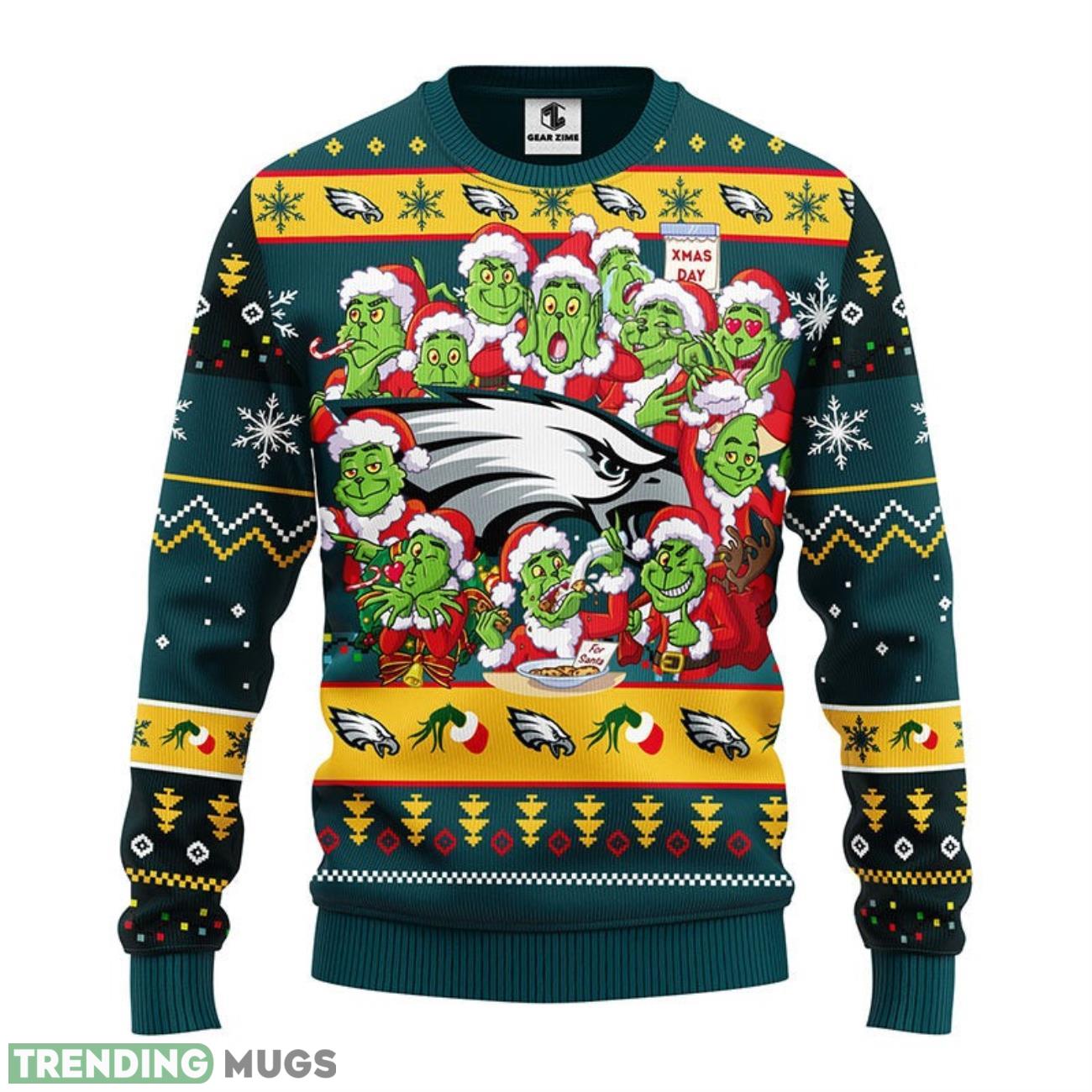 Philadelphia Eagles 12 Grinch Xmas Day Ugly Christmas Sweater 3D Printed Sweater Christmas Gift 3D Sweater Philadelphia Eagles 12 Grinch Xmas Day Ugly Christmas Sweater 3D Printed Sweater Christmas Gift 3D Sweater