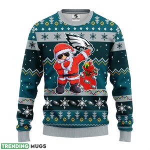 Philadelphia Eagles Dabbing Santa Claus Ugly Christmas Sweater 3D Printed Sweater Christmas Gift 3D Sweater