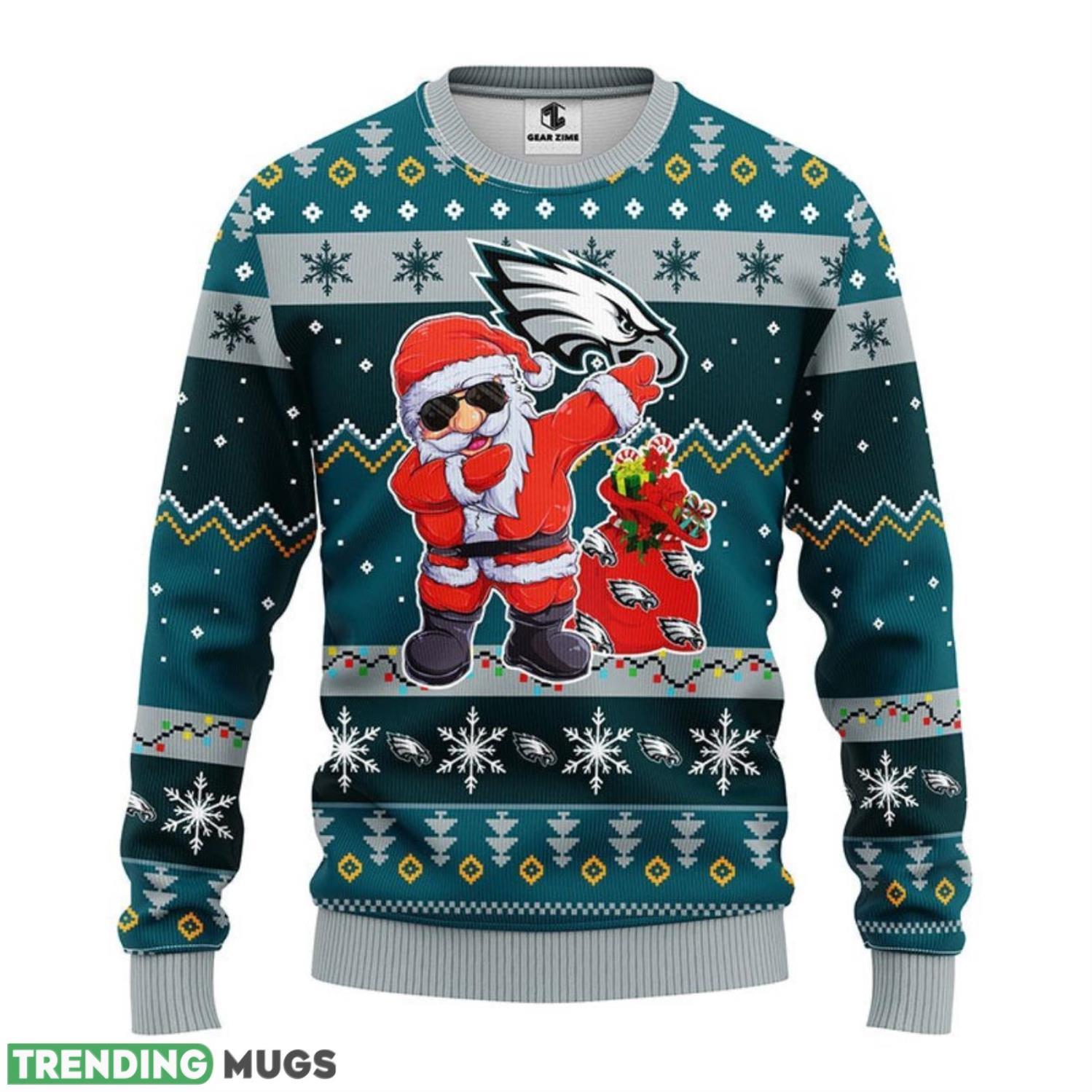 Philadelphia Eagles Dabbing Santa Claus Ugly Christmas Sweater 3D Printed Sweater Christmas Gift 3D Sweater Philadelphia Eagles Dabbing Santa Claus Ugly Christmas Sweater 3D Printed Sweater Christmas Gift 3D Sweater