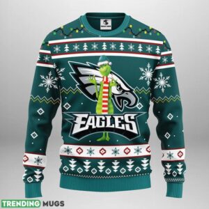 Philadelphia Eagles Funny Grinch Ugly Christmas Sweater 3D Printed Sweater Christmas Gift 3D Sweater