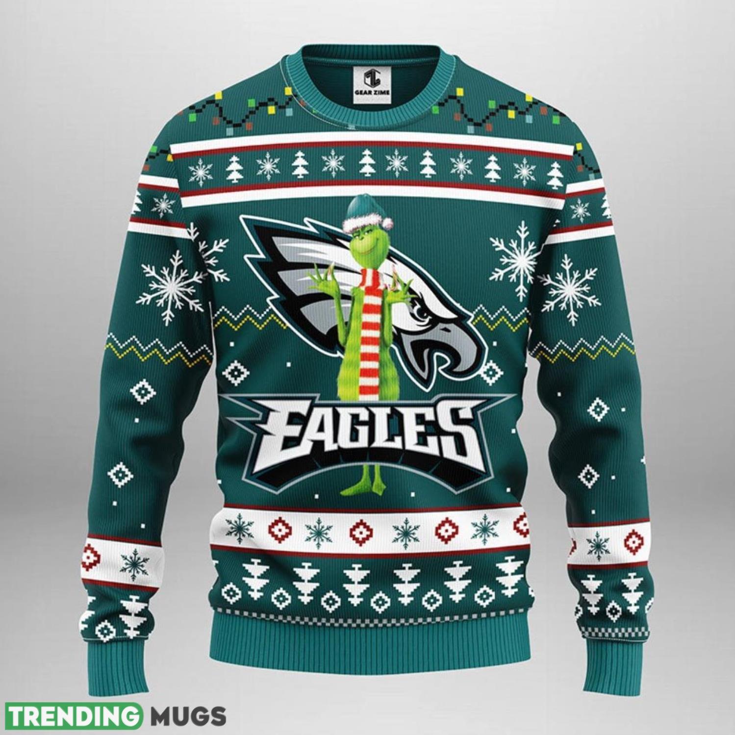 Philadelphia Eagles Funny Grinch Ugly Christmas Sweater 3D Printed Sweater Christmas Gift 3D Sweater Philadelphia Eagles Funny Grinch Ugly Christmas Sweater 3D Printed Sweater Christmas Gift 3D Sweater