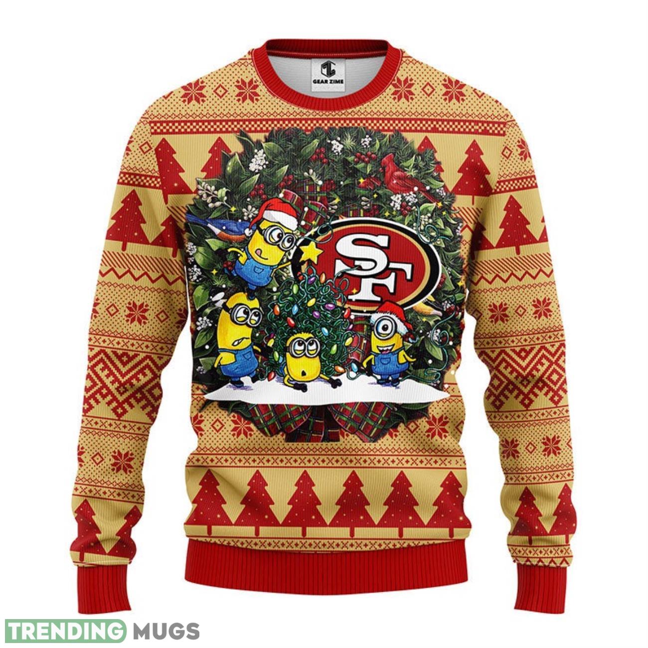 San Francisco 49ers Minion Christmas Ugly Sweater Holiday Gift 3D Sweater San Francisco 49ers Minion Christmas Ugly Sweater Holiday Gift 3D Sweater