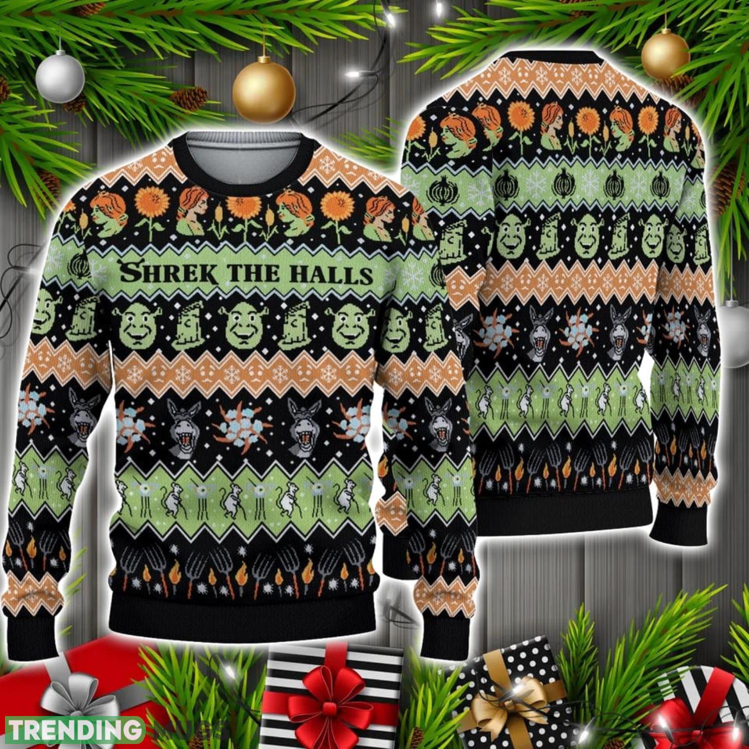 Shrek The Halls Ugly Christmas Sweater Christmas Holiday Gift 3D Sweater Shrek The Halls Ugly Christmas Sweater Christmas Holiday Gift 3D Sweater