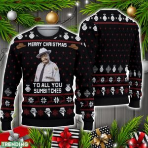 Smokey And The Bandit Merry Christmas To All You Sumbitches Ugly Sweater Christmas Holiday Gift Product Photo 1