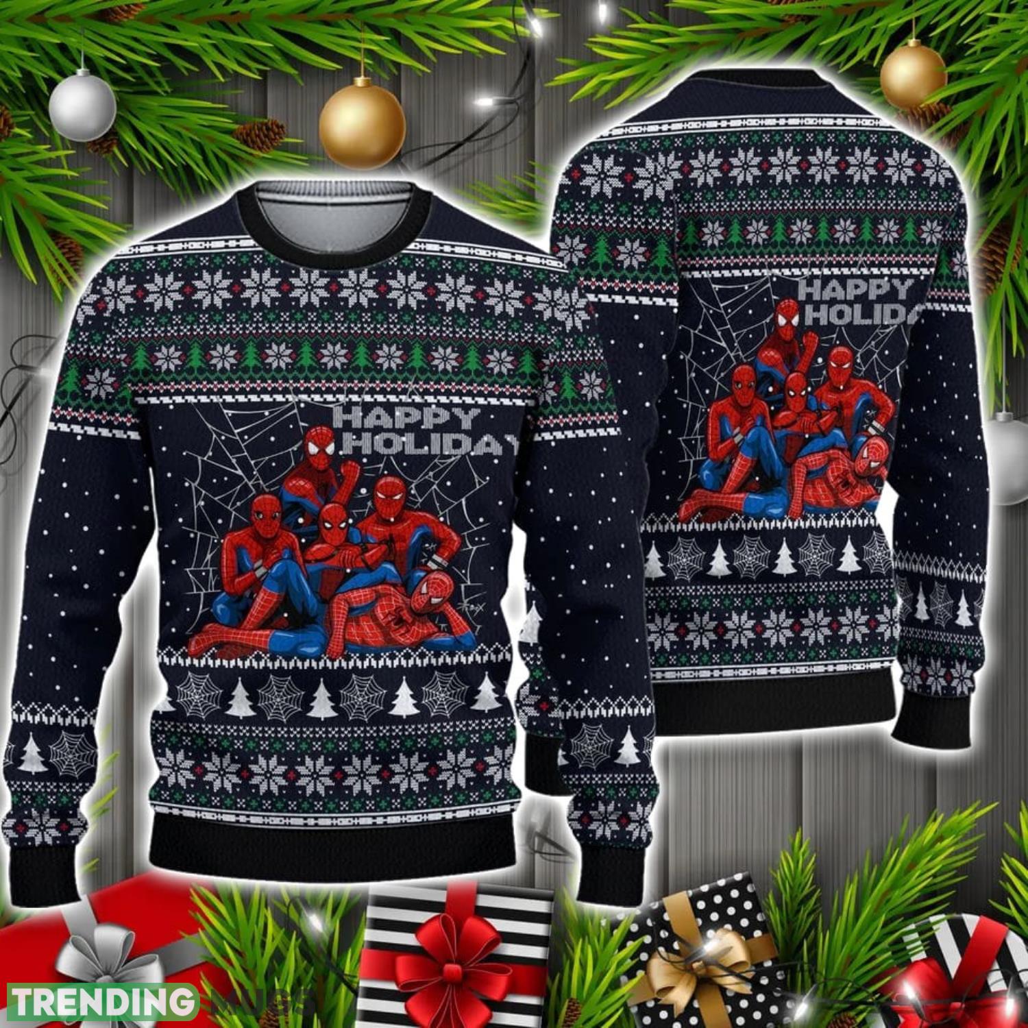 Spider Club, Spider Verse Ugly Christmas Sweater Christmas Holiday Gift 3D Sweater Spider Club, Spider Verse Ugly Christmas Sweater Christmas Holiday Gift 3D Sweater