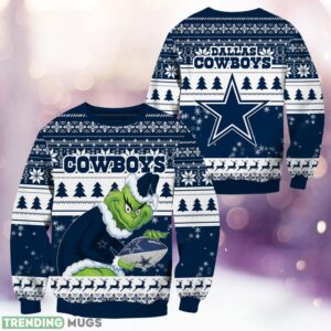 Dallas Cowboys Grinch Christmas Ugly Sweater Holiday Christmas Gift 3D Sweater