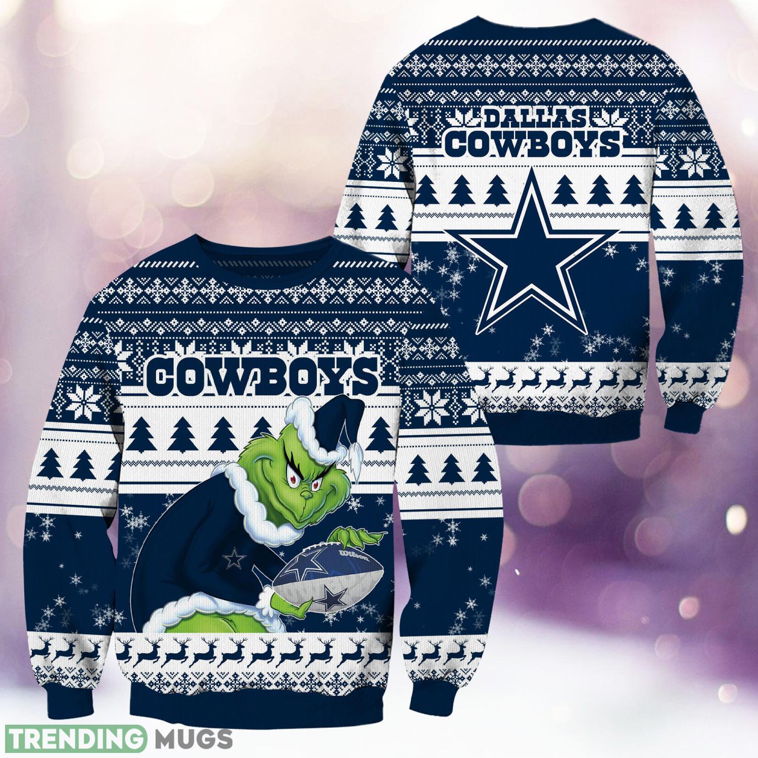 Dallas Cowboys Grinch Christmas Ugly Sweater Holiday Christmas Gift 3D Sweater Dallas Cowboys Grinch Christmas Ugly Sweater Holiday Christmas Gift 3D Sweater