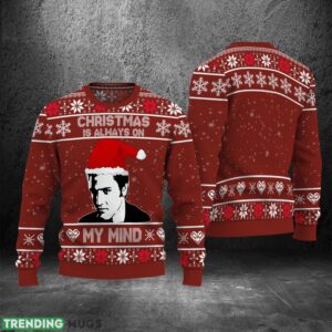 Elvis Presley Christmas Is Always On My Mind Ugly Sweater Christmas Gift For Men And Women 3D Sweater