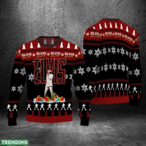 Elvis Presley Christmas Ugly Sweater Holiday Christmas Gift Fans Sweater 3D Sweater