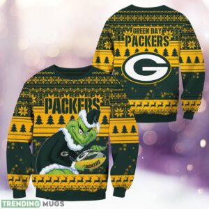 Green Bay Packers Grinch Christmas Ugly Sweater Holiday Christmas Gift 3D Sweater