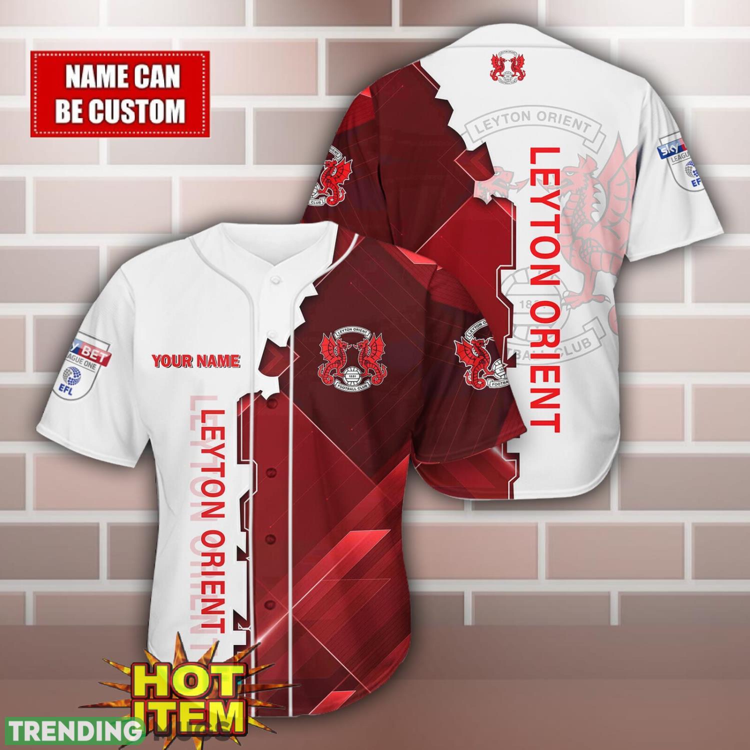 Leyton Orient Personalized Name 3D Baseball Jersey Shirt Football Jersey Leyton Orient Personalized Name 3D Baseball Jersey Shirt Football Jersey