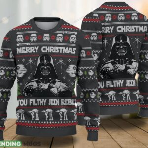 Merry Christmas You Filthy Jedi Rebel Ugly Sweater Christmas Gift For Men And Women 3D Sweater