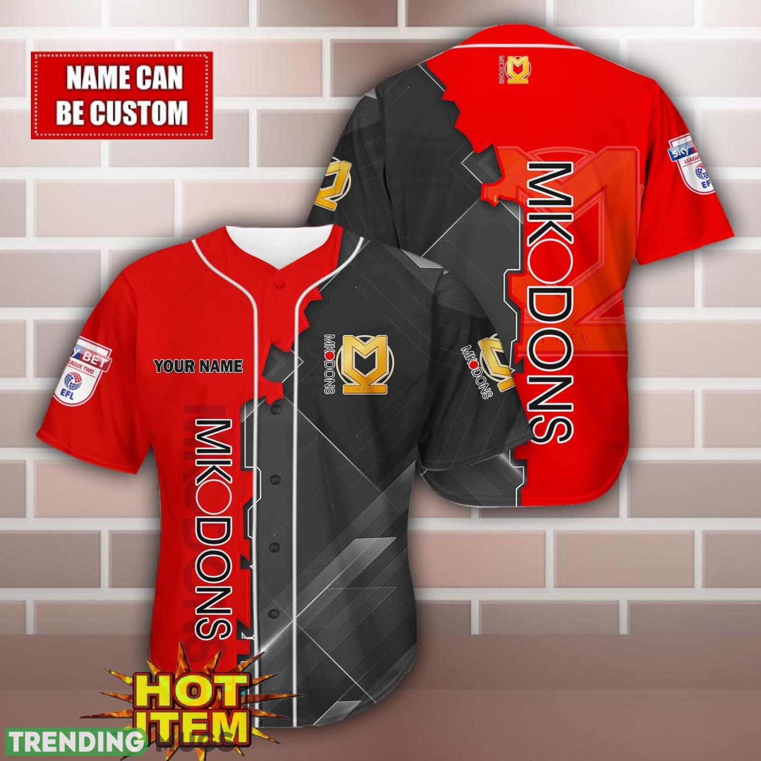 Milton Keynes Dons Personalized Name 3D Baseball Jersey Shirt Football Jersey Milton Keynes Dons Personalized Name 3D Baseball Jersey Shirt Football Jersey