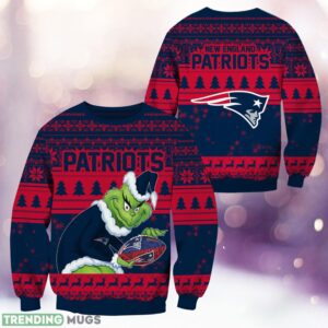 New England Patriots Grinch Christmas Ugly Sweater Holiday Christmas Gift 3D Sweater