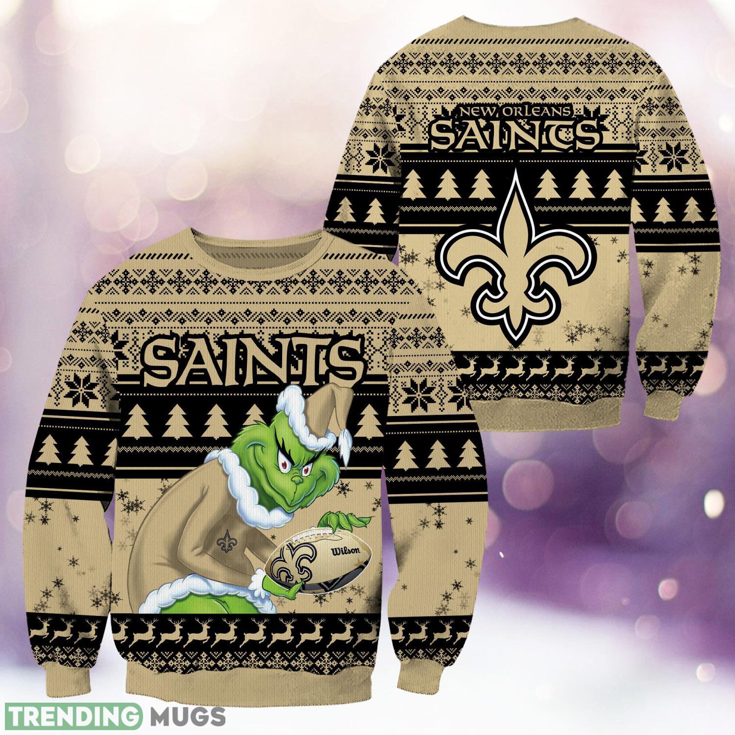 New Orleans Saints Grinch Christmas Ugly Sweater Holiday Christmas Gift 3D Sweater New Orleans Saints Grinch Christmas Ugly Sweater Holiday Christmas Gift 3D Sweater