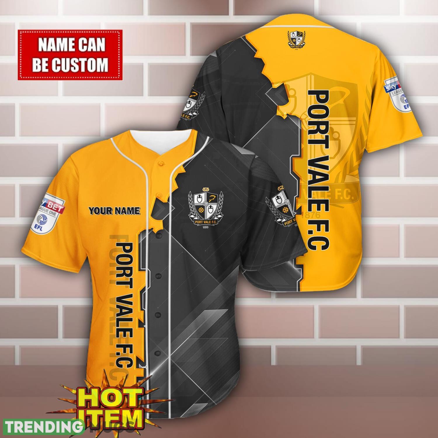 Port Vale Personalized Name 3D Baseball Jersey Shirt Football Jersey Port Vale Personalized Name 3D Baseball Jersey Shirt Football Jersey
